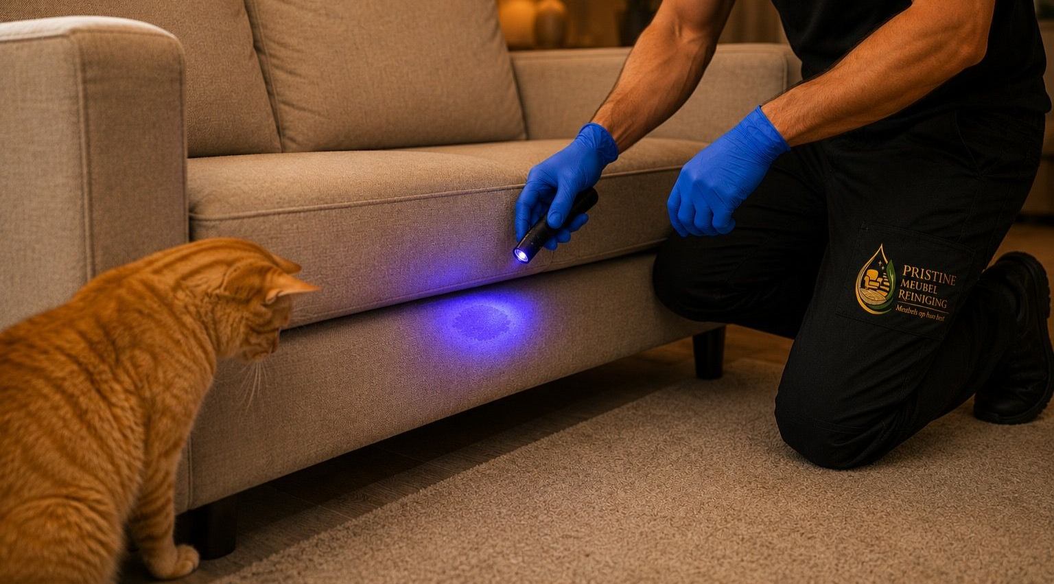 Urinevlekken opsporen met een UV-lamp